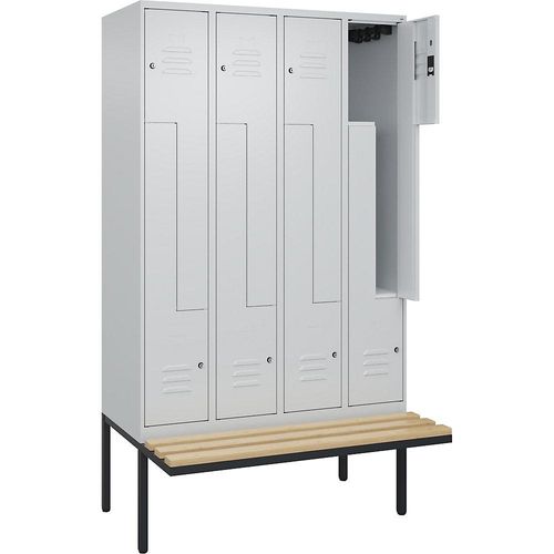 4067521116616 - Z-Spind Classic PLUS Sitzbank 4 Abteile lichtgrau B 1200 mm Zylinderschloss auskragend Buche-Hartholz C+P 4067521116616 - Z-Spind Classic PLUS Sitzbank 4 Abteile lichtgrau B 1200 mm Zylinderschloss auskragend Buche-Hartholz C+P