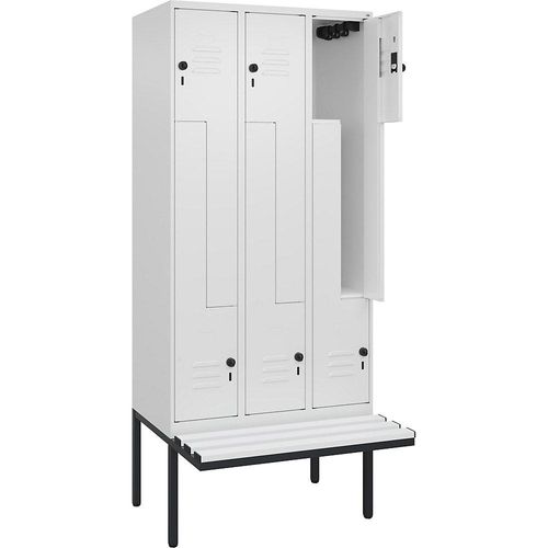 4067521115619 - Z-Spind Classic PLUS Sitzbank 3 Abteile verkehrsweiß B 900 mm Sicherheits-Drehriegel auskragend Kunststoff C+P 4067521115619 - Z-Spind Classic PLUS Sitzbank 3 Abteile verkehrsweiß B 900 mm Sicherheits-Drehriegel auskragend Kunststoff C+P