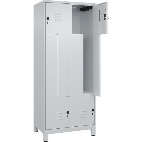 4066681914827 - Z-Spind Classic PLUS 2 Abteile lichtgrau B 800 mm mit Füßen Drehriegel 4066681914827 - Z-Spind Classic PLUS 2 Abteile lichtgrau B 800 mm mit Füßen Drehriegel