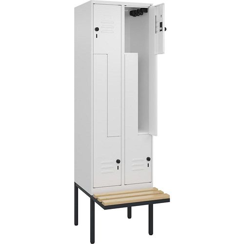 4067521114117 - Z-Spind Classic PLUS Sitzbank 2 Abteile verkehrsweiß B 600 mm Sicherheits-Drehriegel auskragend Buche-Hartholz C+P 4067521114117 - Z-Spind Classic PLUS Sitzbank 2 Abteile verkehrsweiß B 600 mm Sicherheits-Drehriegel auskragend Buche-Hartholz C+P