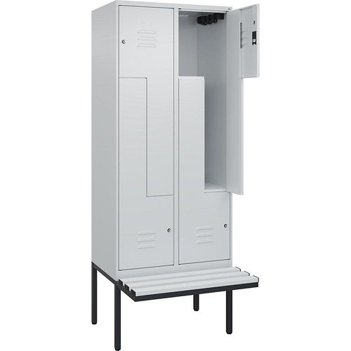 4067521115114 - Z-Spind Classic PLUS Sitzbank 2 Abteile lichtgrau B 800 mm Zylinderschloss auskragend Kunststoff C+P 4067521115114 - Z-Spind Classic PLUS Sitzbank 2 Abteile lichtgrau B 800 mm Zylinderschloss auskragend Kunststoff C+P