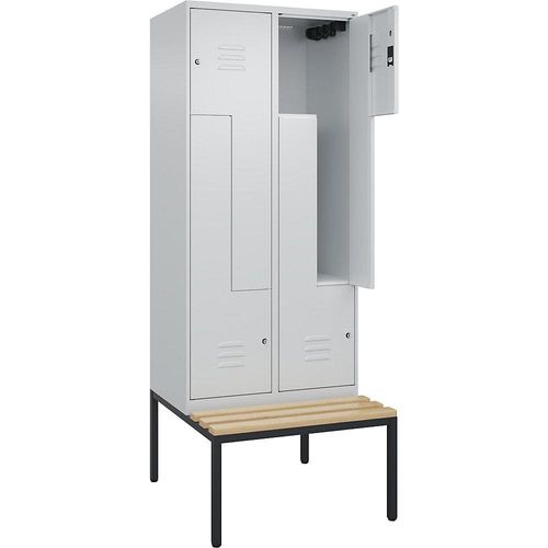 4067521119013 - Z-Spind Classic PLUS Sitzbank 2 Abteile lichtgrau B 800 mm Zylinderschloss untergebaut Buche-Hartholz C+P 4067521119013 - Z-Spind Classic PLUS Sitzbank 2 Abteile lichtgrau B 800 mm Zylinderschloss untergebaut Buche-Hartholz C+P