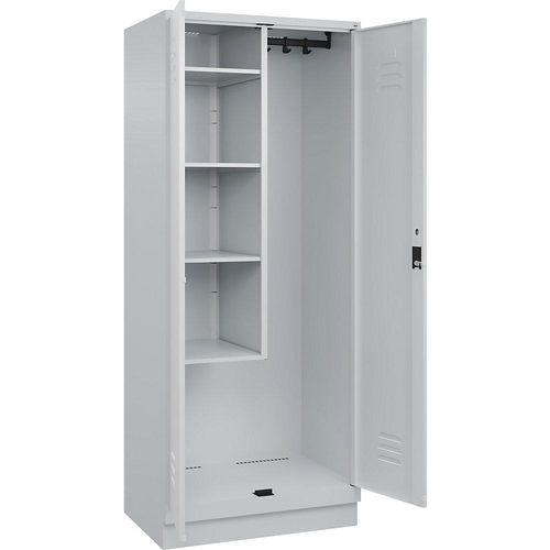 4066681661073 - Putzmittelspind Classic PLUS 1 Abteil Trennwand mittig verkürzt lichtgrau B 800 mm mit Bodensockel Zylinderschloss