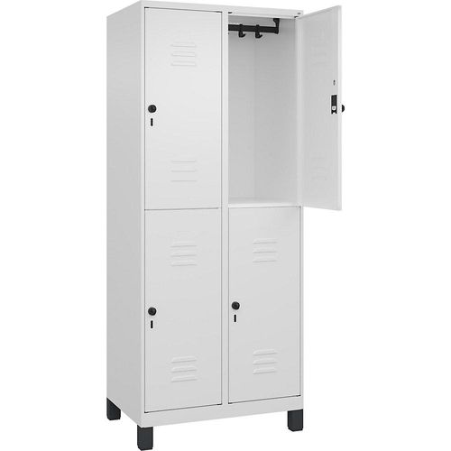 4066681620681 - Doppelstock-Spind Classic PLUS 2 Abteile verkehrsweiß HxB 1950 x 800 mm mit Füßen Drehriegel 4066681620681 - Doppelstock-Spind Classic PLUS 2 Abteile verkehrsweiß HxB 1950 x 800 mm mit Füßen Drehriegel