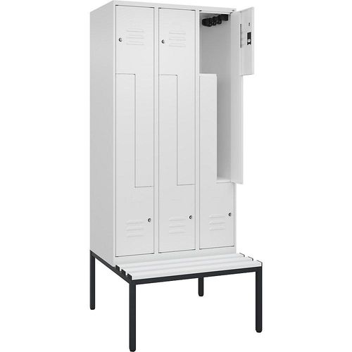 4067521119969 - Z-Spind Classic PLUS Sitzbank 3 Abteile verkehrsweiß B 900 mm Zylinderschloss untergebaut Kunststoff C+P 4067521119969 - Z-Spind Classic PLUS Sitzbank 3 Abteile verkehrsweiß B 900 mm Zylinderschloss untergebaut Kunststoff C+P