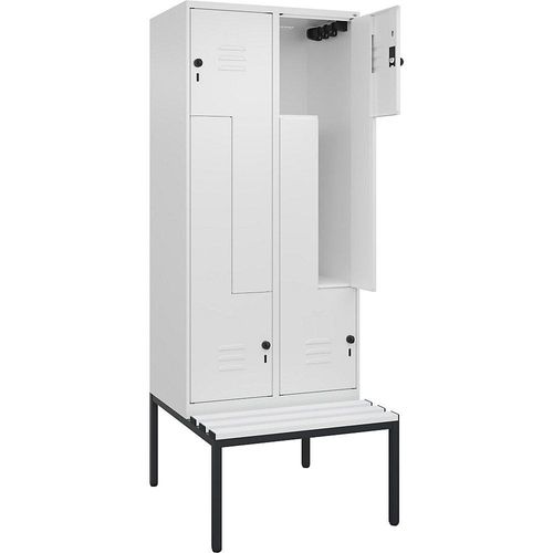 4067521119211 - Z-Spind Classic PLUS Sitzbank 2 Abteile verkehrsweiß B 800 mm Sicherheits-Drehriegel untergebaut Kunststoff C+P 4067521119211 - Z-Spind Classic PLUS Sitzbank 2 Abteile verkehrsweiß B 800 mm Sicherheits-Drehriegel untergebaut Kunststoff C+P