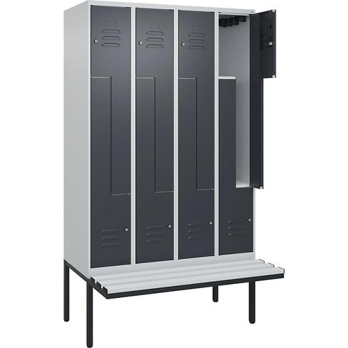4067521116906 - Z-Spind Classic PLUS Sitzbank 4 Abteile lichtgrau grau B 1200 mm Zylinderschloss auskragend Kunststoff C+P 4067521116906 - Z-Spind Classic PLUS Sitzbank 4 Abteile lichtgrau grau B 1200 mm Zylinderschloss auskragend Kunststoff C+P