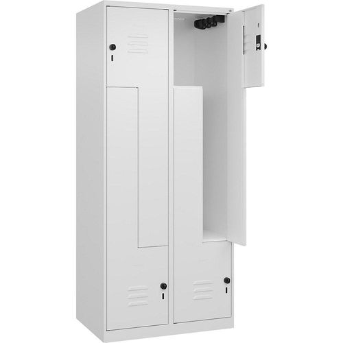 4067521321348 - Z-Spind Classic PLUS 2 Abteile verkehrsweiß B 800 mm mit Bodengleitern Drehriegel