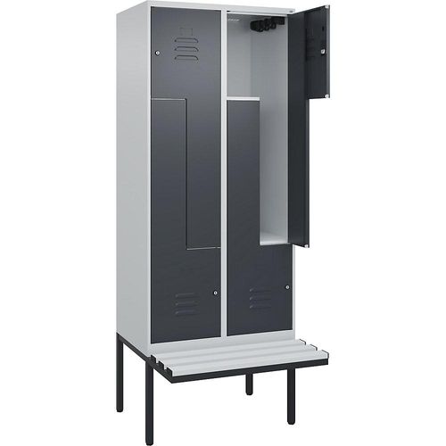 4067521115107 - Z-Spind Classic PLUS Sitzbank 2 Abteile lichtgrau grau B 800 mm Zylinderschloss auskragend Kunststoff C+P 4067521115107 - Z-Spind Classic PLUS Sitzbank 2 Abteile lichtgrau grau B 800 mm Zylinderschloss auskragend Kunststoff C+P