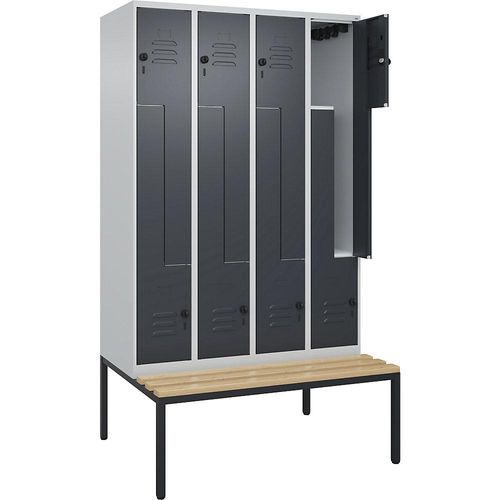 4067521120651 - Z-Spind Classic PLUS Sitzbank 4 Abteile lichtgrau grau B 1200 mm Sicherheits-Drehriegel untergebaut Buche-Hartholz C+P 4067521120651 - Z-Spind Classic PLUS Sitzbank 4 Abteile lichtgrau grau B 1200 mm Sicherheits-Drehriegel untergebaut Buche-Hartholz C+P