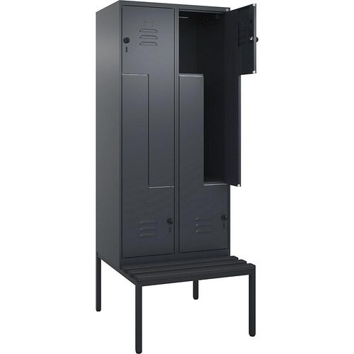 4067521119198 - Z-Spind Classic PLUS Sitzbank 2 Abteile grau B 800 mm Sicherheits-Drehriegel untergebaut Kunststoff C+P 4067521119198 - Z-Spind Classic PLUS Sitzbank 2 Abteile grau B 800 mm Sicherheits-Drehriegel untergebaut Kunststoff C+P