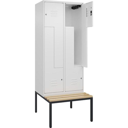 4067521119068 - Z-Spind Classic PLUS Sitzbank 2 Abteile verkehrsweiß B 800 mm Zylinderschloss untergebaut Buche-Hartholz C+P 4067521119068 - Z-Spind Classic PLUS Sitzbank 2 Abteile verkehrsweiß B 800 mm Zylinderschloss untergebaut Buche-Hartholz C+P