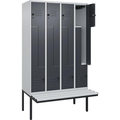 4067521116753 - Z-Spind Classic PLUS Sitzbank 4 Abteile lichtgrau grau B 1200 mm Sicherheits-Drehriegel auskragend Kunststoff C+P 4067521116753 - Z-Spind Classic PLUS Sitzbank 4 Abteile lichtgrau grau B 1200 mm Sicherheits-Drehriegel auskragend Kunststoff C+P