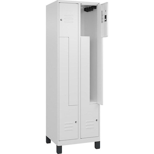 4066681914728 - Z-Spind Classic PLUS 2 Abteile verkehrsweiß B 600 mm mit Füßen Zylinderschloss