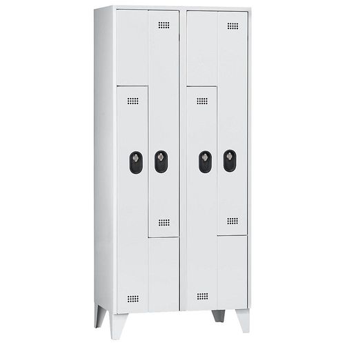 4250618246598 - Z-Garderobenschrank Fachhöhe 820 mm HxBxT 1850 x 800 x 500 mm Abteilbreite 400 mm Korpus- Türfarbe Lichtgrau Lichtgrau 4250618246598 - Z-Garderobenschrank Fachhöhe 820 mm HxBxT 1850 x 800 x 500 mm Abteilbreite 400 mm Korpus- Türfarbe Lichtgrau Lichtgrau