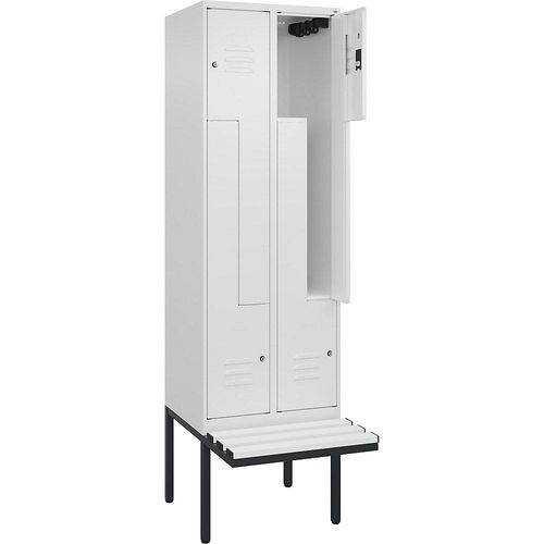 4067521114568 - Z-Spind Classic PLUS Sitzbank 2 Abteile verkehrsweiß B 600 mm Zylinderschloss auskragend Kunststoff C+P 4067521114568 - Z-Spind Classic PLUS Sitzbank 2 Abteile verkehrsweiß B 600 mm Zylinderschloss auskragend Kunststoff C+P