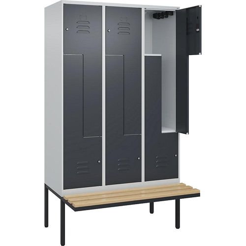 4067521116005 - Z-Spind Classic PLUS Sitzbank 3 Abteile lichtgrau grau B 1200 mm Zylinderschloss auskragend Buche-Hartholz C+P 4067521116005 - Z-Spind Classic PLUS Sitzbank 3 Abteile lichtgrau grau B 1200 mm Zylinderschloss auskragend Buche-Hartholz C+P