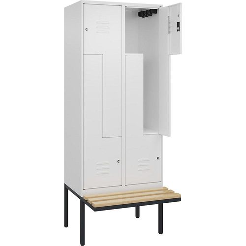 4067521114865 - Z-Spind Classic PLUS Sitzbank 2 Abteile verkehrsweiß B 800 mm Zylinderschloss auskragend Buche-Hartholz C+P 4067521114865 - Z-Spind Classic PLUS Sitzbank 2 Abteile verkehrsweiß B 800 mm Zylinderschloss auskragend Buche-Hartholz C+P