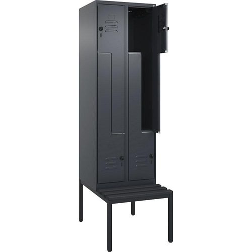 4067521118597 - Z-Spind Classic PLUS Sitzbank 2 Abteile grau B 600 mm Sicherheits-Drehriegel untergebaut Kunststoff C+P 4067521118597 - Z-Spind Classic PLUS Sitzbank 2 Abteile grau B 600 mm Sicherheits-Drehriegel untergebaut Kunststoff C+P