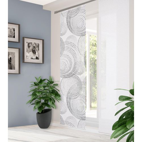 4056751437127 - Schiebegardine HOME IN GREEN SPIRO Gr 1 grau B60cm H245cm Polyester Gardinen DIGITALBEDRUCKT BAMBUSOPTIK RECYCELT