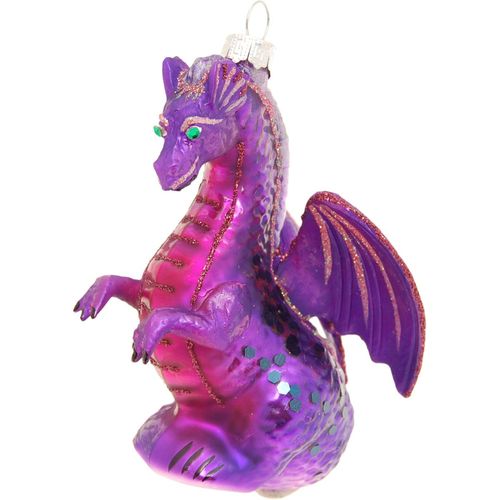 0024762243659 - Christbaumschmuck KREBS GLAS LAUSCHA Drache Violet 12cm lila (violett) B8cm H15cm T10cm Glas Weihnachtsbaumschmuck Christbaumschmuck aus Glas mundgeblasen handgefertigt Figur