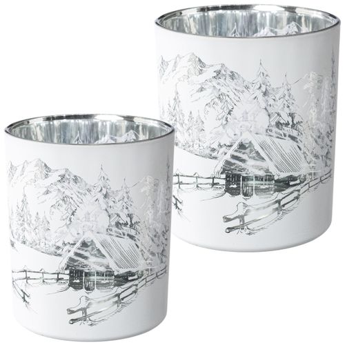 4064118057703 - Windlicht CREATIV HOME Windlicht weiß H10cm Ø9cm Glas Kerzenhalter mit traumhaft schönem Motiv 4064118057703 - Windlicht CREATIV HOME Windlicht weiß H10cm Ø9cm Glas Kerzenhalter mit traumhaft schönem Motiv