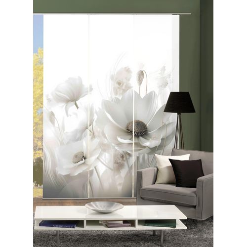 4056751514002 - Schiebegardine HOME WOHNIDEEN 3ER SET Gr 1 beige (naturfarben) B60cm H245cm Polyester Gardinen SETSEIDENOPTIKDIGITALDRUCK