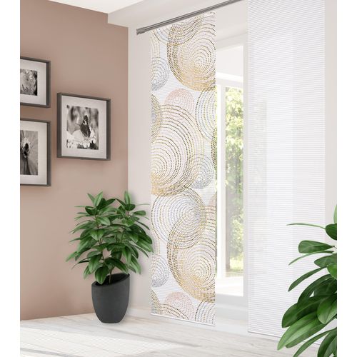 4056751437134 - Schiebegardine HOME IN GREEN SPIRO Gr 1 gold (goldfarben) B60cm H245cm Polyester Gardinen DIGITALBEDRUCKT BAMBUSOPTIK RECYCELT