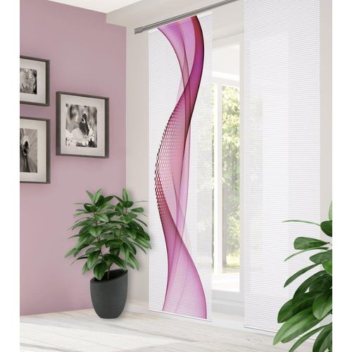 4056751437073 - Schiebegardine HOME IN GREEN NEVOLA Gr 1 lila (beere) B60cm H245cm Polyester Gardinen DIGITALBEDRUCKT BAMBUSOPTIK RECYCELT