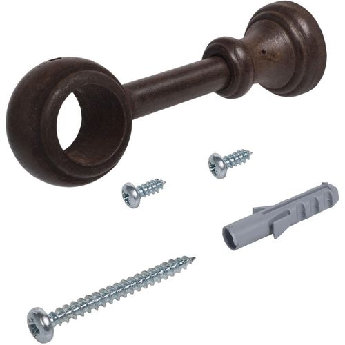 4016318002403 - Träger Thüringen Gr 1 braun (nussbaum) L125cm Gardinenstangenhalterungen für Gardinenstangen Ø 28 mm