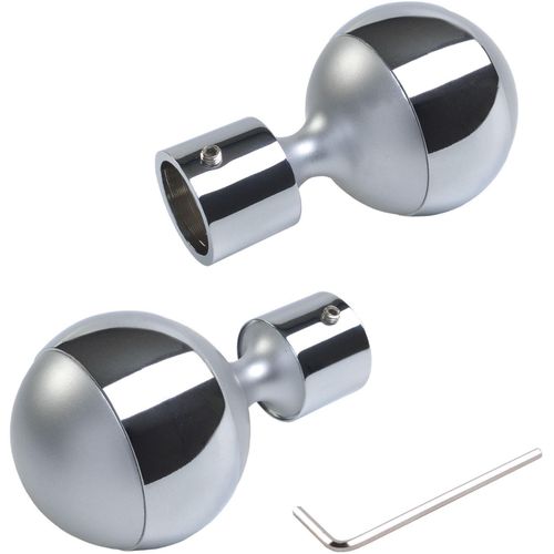 4016318030482 - Gardinenstangen-Endstück Power Gardinenstangenendstücke Gr 1 St grau (chromfarben) Gardinenstangen-Endstücke Gardinenstangenendstücke für Gardinenstangen Ø 20 mm