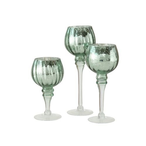 4066076055227 - Windlicht Minou 3-teilig 10 cm grün-metallic Dekor für Weihnachten