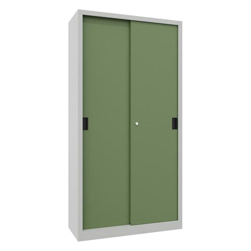 4055479244826 - Schiebetürenschrank Höhe 1950 mm Vollblechtüren BxT 1000 x 400 mm mit 4 Fachböden Tür resedagrün kaiserkraft 4055479244826 - Schiebetürenschrank Höhe 1950 mm Vollblechtüren BxT 1000 x 400 mm mit 4 Fachböden Tür resedagrün kaiserkraft