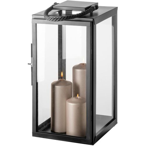 4042911470547 - Kerzenlaterne FINK SEVILLA Kerzenhalter Gr B H T 24 cm x 48 cm x 24 cm grau (grau schwarz) Windlichter Laternen Kerzenhalter schwarz pulverbeschichtet mit grauer Nylonkordel 4042911470547 - Kerzenlaterne FINK SEVILLA Kerzenhalter Gr B H T 24 cm x 48 cm x 24 cm grau (grau schwarz) Windlichter Laternen Kerzenhalter schwarz pulverbeschichtet mit grauer Nylonkordel