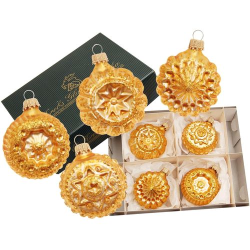 0024762111750 - Christbaumschmuck KREBS GLAS LAUSCHA Glaskugelformen Breite ca 5 cm gold (goldfarben) B5cm H6cm T3cm Glas Weihnachtsbaumschmuck Weihnachtsdeko Christbaumkugeln aus Glas Weihnachtsbaumkugel