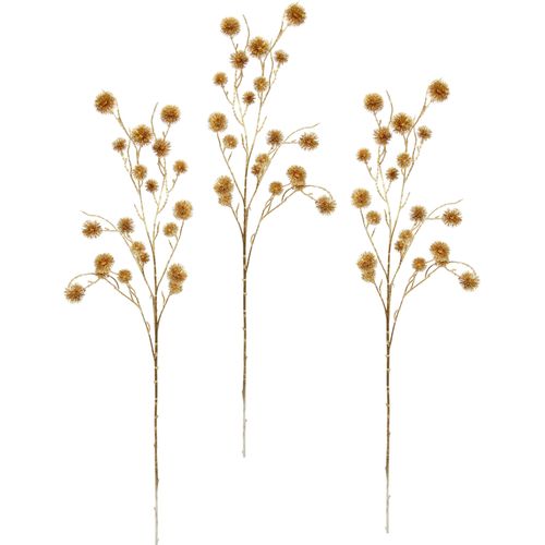 4019844792169 - Kunstblume IGEA Distel Kunstpflanzen Gr B H L 18 cm x 100 cm x 6 cm 3 St goldfarben Weitere Weihnachtsdeko Künstlicher Mini Distelzweig gold Metallic 3er Set