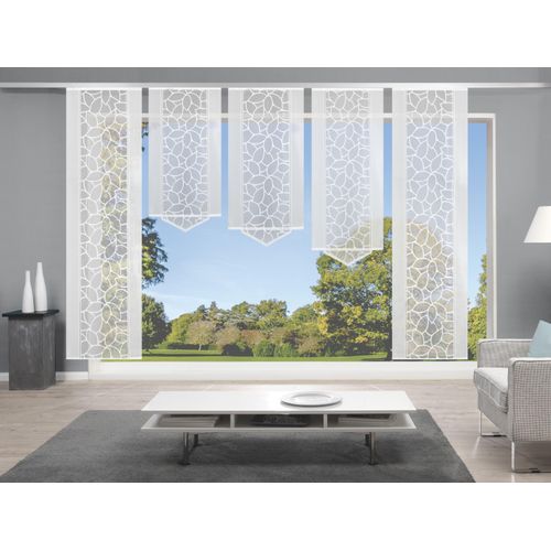 4056751278706 - Schiebegardine HOME WOHNIDEEN JENNA Gr 2 weiß B57cm H245cm Polyester Gardinen Schiebevorhang Jacquard Set