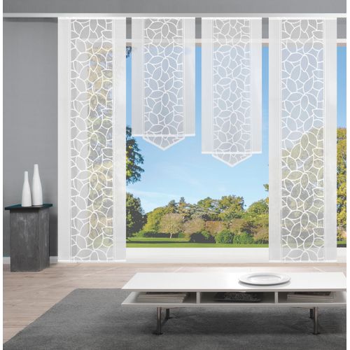 4056751278843 - Schiebegardine HOME WOHNIDEEN JENNA Gr 2 weiß B57cm H245cm Polyester Gardinen Schiebevorhang Jacquard Set