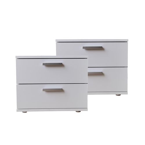 4255701921277 - Nachtschrank 2er Set Weiß Nina
