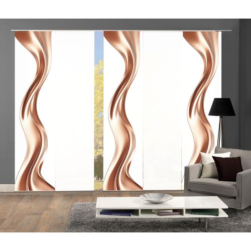 4056751516587 - Schiebegardine HOME WOHNIDEEN OAKLEY Gr 1 rosa B60cm H245cm Polyester Gardinen SCHIEBEVORHANGSETSEIDENOPTIKDIGIDRUCK