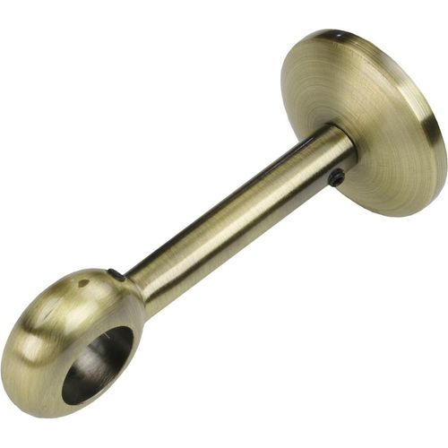 4016318009082 - Gardinenstangenhalter Träger Wandhalter 1-läufig Esperanca für 16 mm Stangen Gr 1 schwarz (messingfarben schwarz) H3cm L94cm Gardinenstangenhalterungen Träger Wandhalter