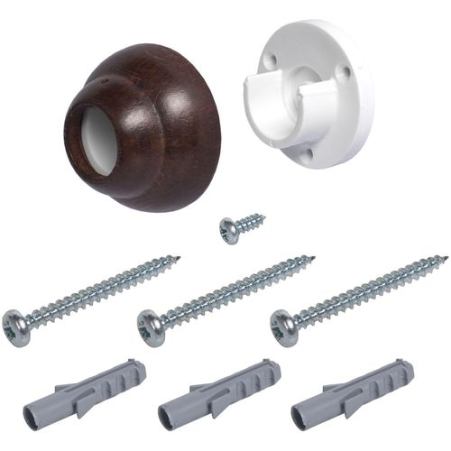 4016318002441 - Wandträger Thüringen braun (nussbaum) Ø28cm Gardinenstangenhalterungen für Gardinenstangen Ø 28 mm