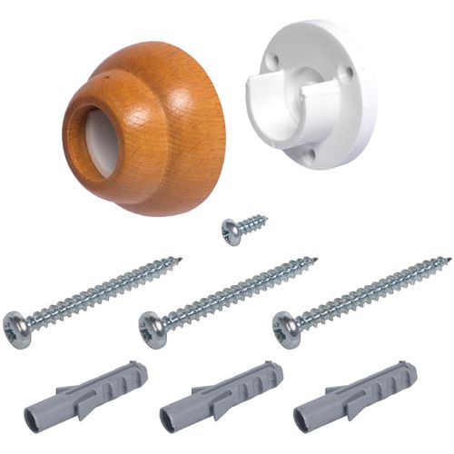 4016318034749 - Wandträger Thüringen braun (kirschbaum) Ø28cm Gardinenstangenhalterungen für Gardinenstangen Ø 28 mm