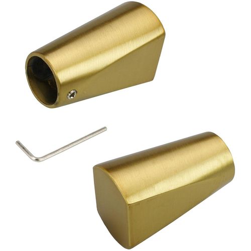 4016318279256 - Gardinenstangen-Endstück Dust gold (goldfarben matt) H3cm L45cm Ø16cm Gardinenstangenendstücke für Gardinenstangen Ø 16 mm