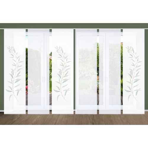 4056751515658 - Schiebegardine HOME IN GREEN CELSO Gr 1 grün (mint) B60cm H245cm Polyester Gardinen SET DIGITALDRUCKBAMBUSOPTIK RECYCELT