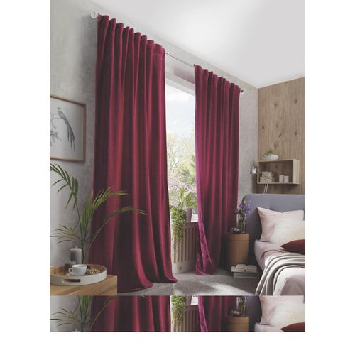 4056751389464 - Vorhang HOME BASICS WOLLY Gr 3 lila (beere) B135cm H175cm Polyester Gardinen Chenille