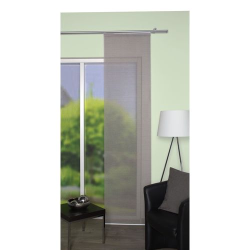 4056751278966 - Schiebegardine HOME WOHNIDEEN ERGIN Gardinen Gr 245 cm Paneelwagen 60 cm grau (stein) Schiebegardinen transparent Gardine HxB 245x60 Schiebevorhang Bambusoptik versteift