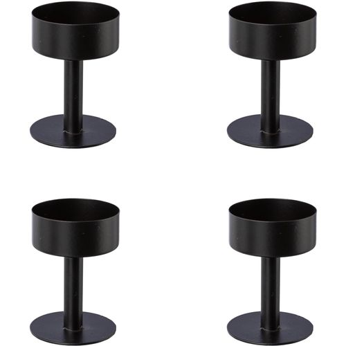4064118112587 - Kerzenhalter CREATIV DECO schwarz H600cm Ø450cm Metall Kerzenhalter für Stumpenkerzen 4er Set Ø 45 cm