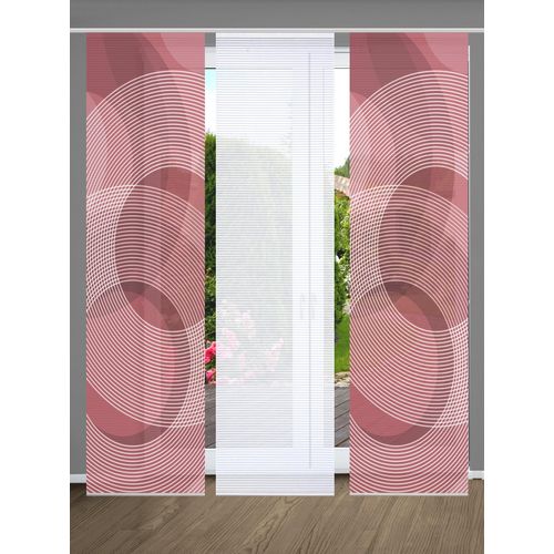 4056751515252 - Schiebegardine HOME IN GREEN AFONSO Gr 1 rot (bordeaux) B60cm H245cm Polyester Gardinen SET DIGITALDRUCKBAMBUSOPTIK RECYCELT