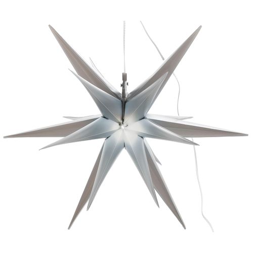 4028998036777 - LED Stern BONETTI Weihnachtsstern 3D-Optik Lampen Gr Ø 57 cm 1 St grau Dekofiguren Ø 57 cm inkl 6 Stunden-Timer Weihnachtsdeko aussen